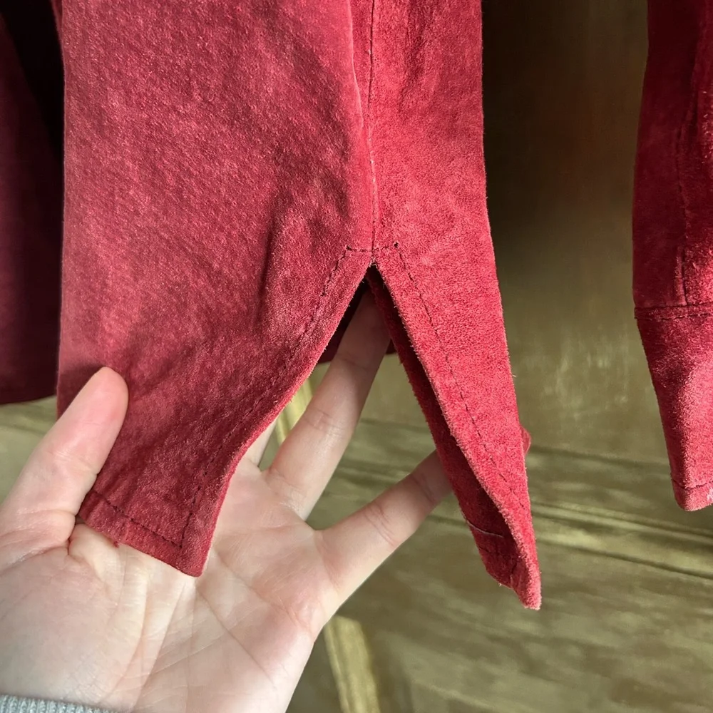 Red leather‎ shacket